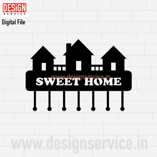 Laser Cutting Design Sweet Home Key Holder