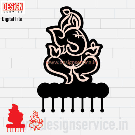 Laser Cutting Design Ganesh Key Holder