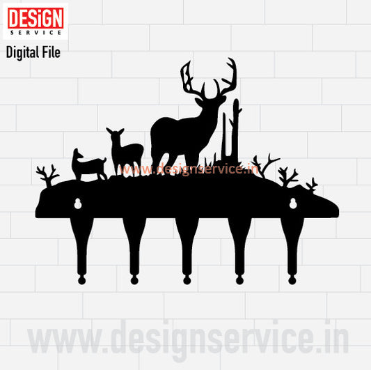 Laser Cutting Design Deer Key Holder