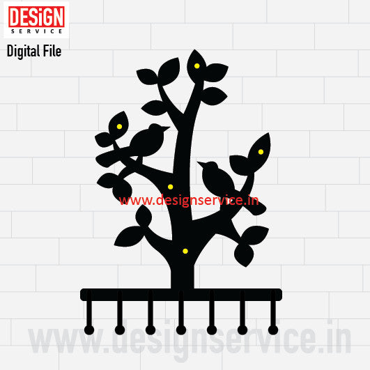 Laser Cutting Design Tree Key Holder