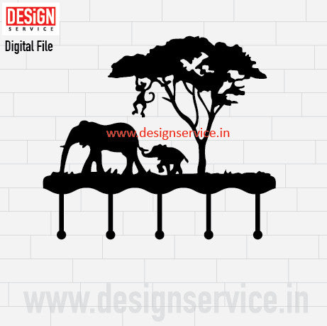 Laser Cutting Design Elephant Key Holder
