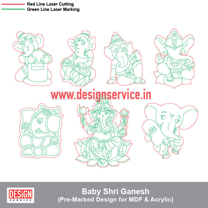 Pre-Marked Design Baby Shri Ganesh