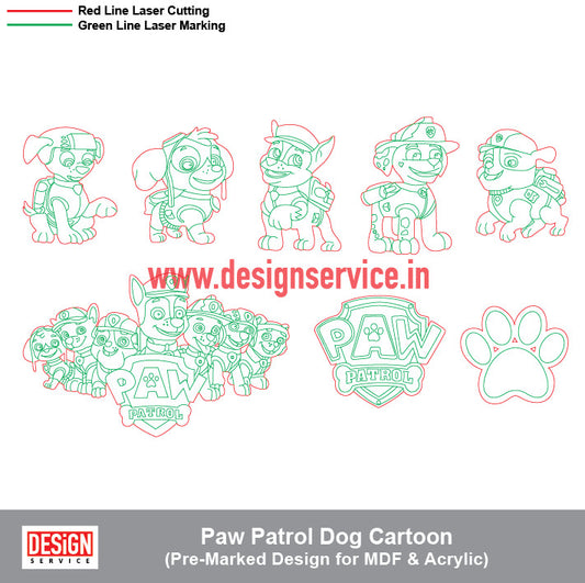 Pre-Marked Design Paw Patrol Dog Cartoon