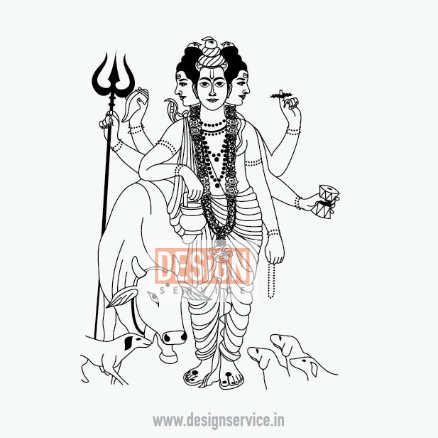 Engraving Design Dattatreya Swamy (Dattaguru)