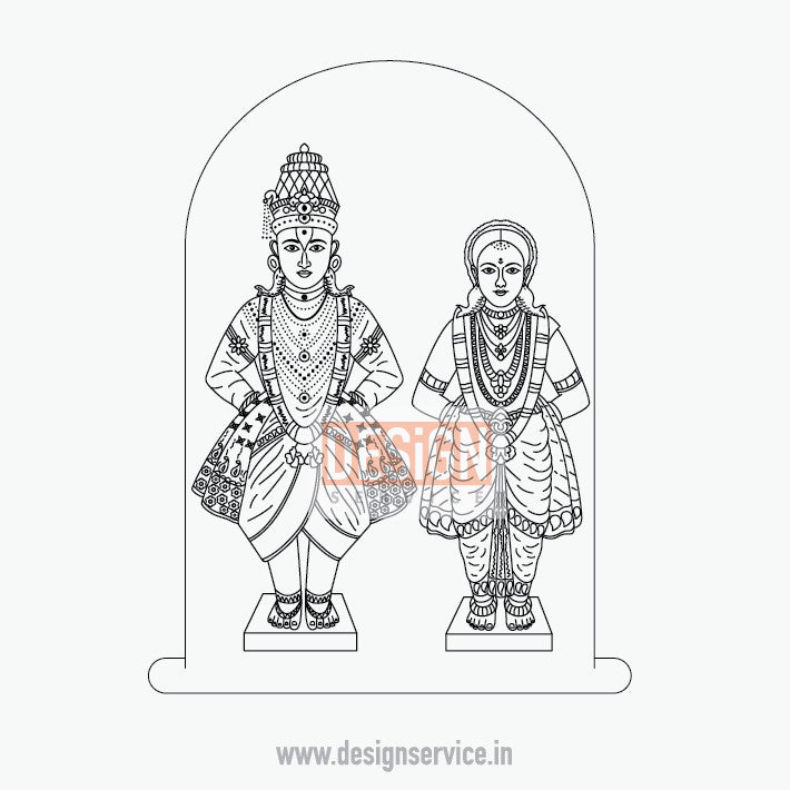 Engraving Design Krishna Avatar Vitthal rakhumai