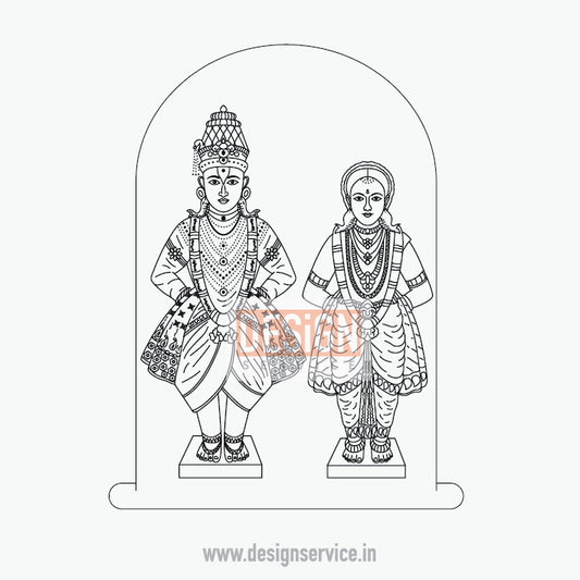 Engraving Design Krishna Avatar Vitthal rakhumai