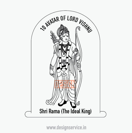 Engraving Design Shri Ram - 10 Vishnu Avatar