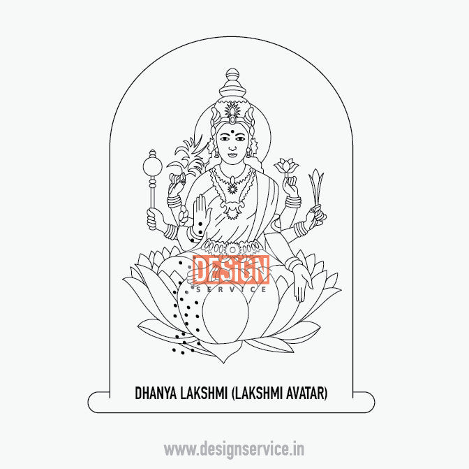 Engraving Design Dhanya Lakshmi (Lakshmi Avatar) Ashtalakshmi