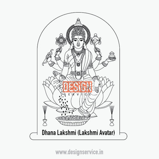 Engraving Design Dhana Lakshmi (Lakshmi Avatar) Ashtalakshmi