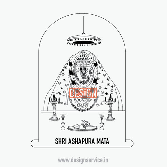 Engraving Design Shri Ashapura Mata