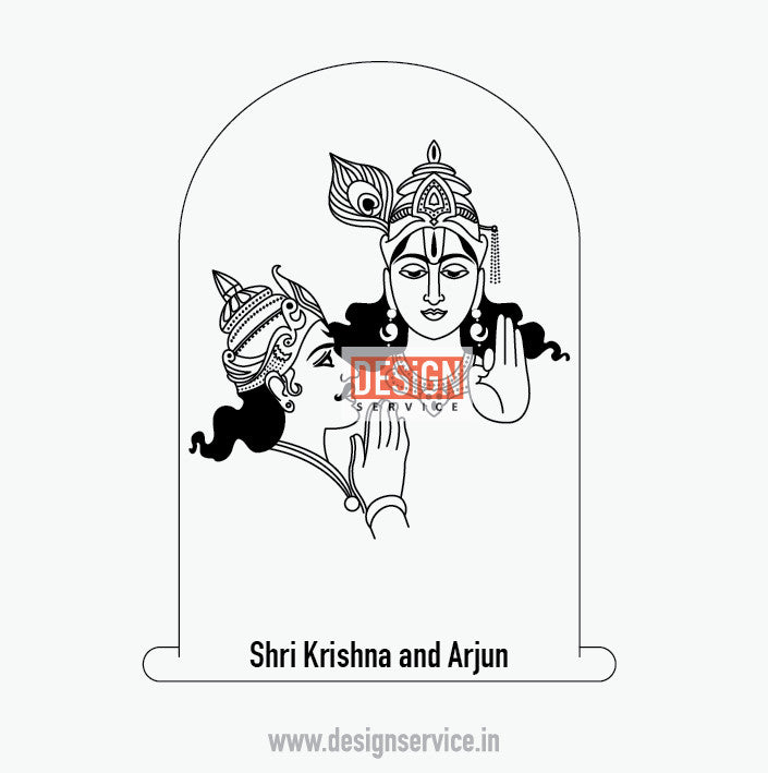 Engraving Design Shri Krishna and Arjun