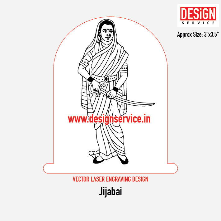 Rajmata Jijabai (Mother of Shivaji Maharaj) Engraving Design