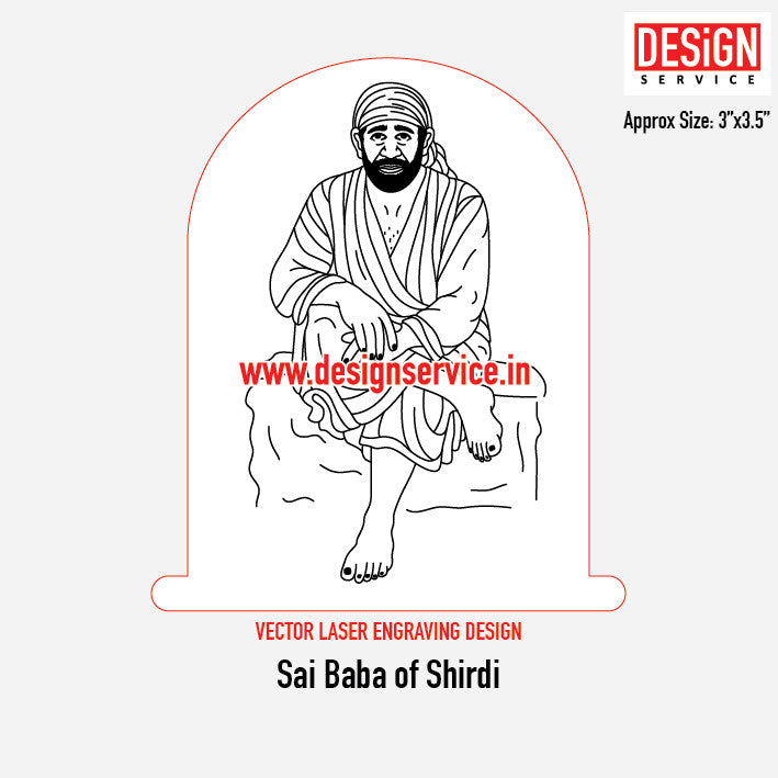 Sai Baba of Shirdi Engraving Design
