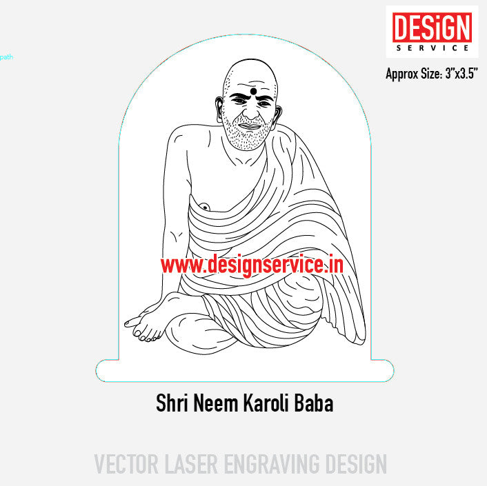 Shri Neem Karoli Baba Engraving Design
