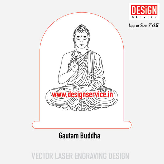 Gautam Buddha Engraving Design