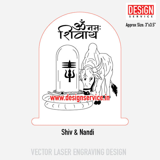 Shiv & Nandi Engraving Design