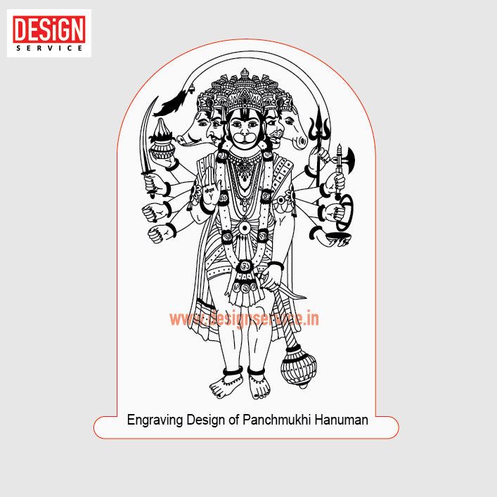 Engraving Design Panchmukhi Hanuman