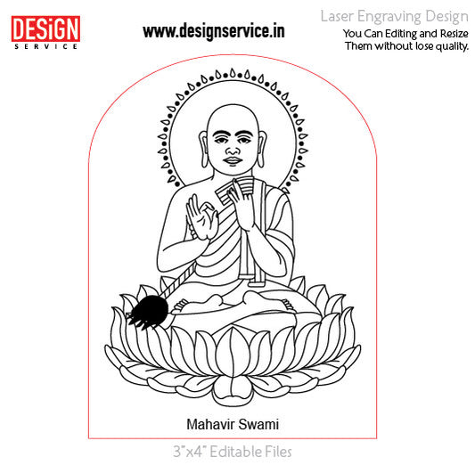 Engraving Design Mahavir Swami Jain