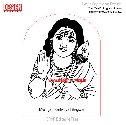 Engraving Design Murugan Kartikeya Bhagwan