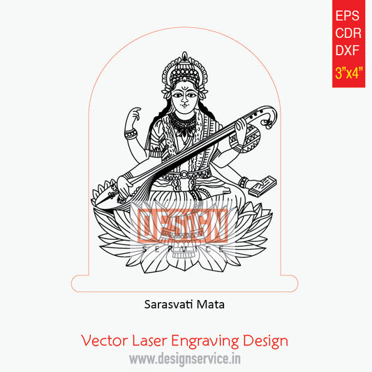 Engraving Design Sarasvati Mata