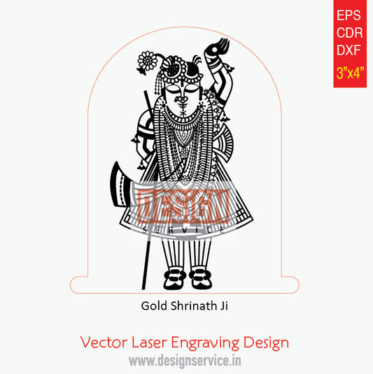 Engraving Design Gold Shrinath Ji