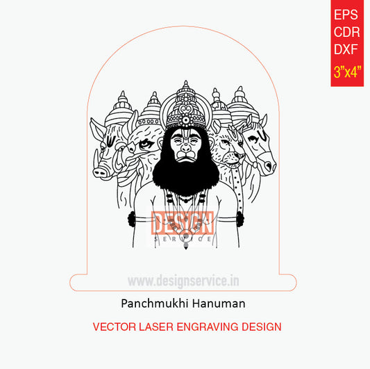Panchmukhi Hanuman Engraving Design