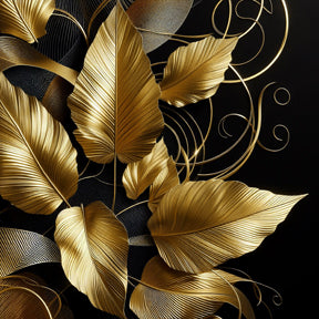 Ai Photo Golden Leaf & Flower