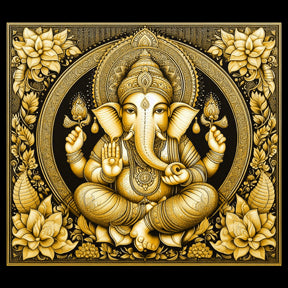 Ai Photo Golden Shri Ganesh Painting