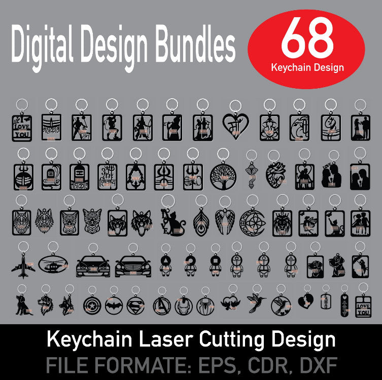Big Discount 68 Digital Design Bundles Keychain