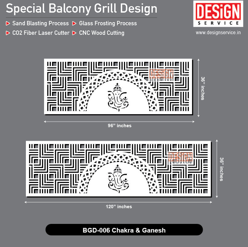 Chakra & Ganesh - Balcony Grill Design