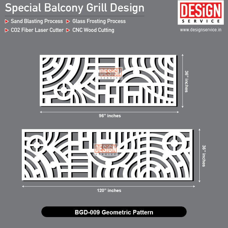 Geometric Pattern - Balcony Grill Design