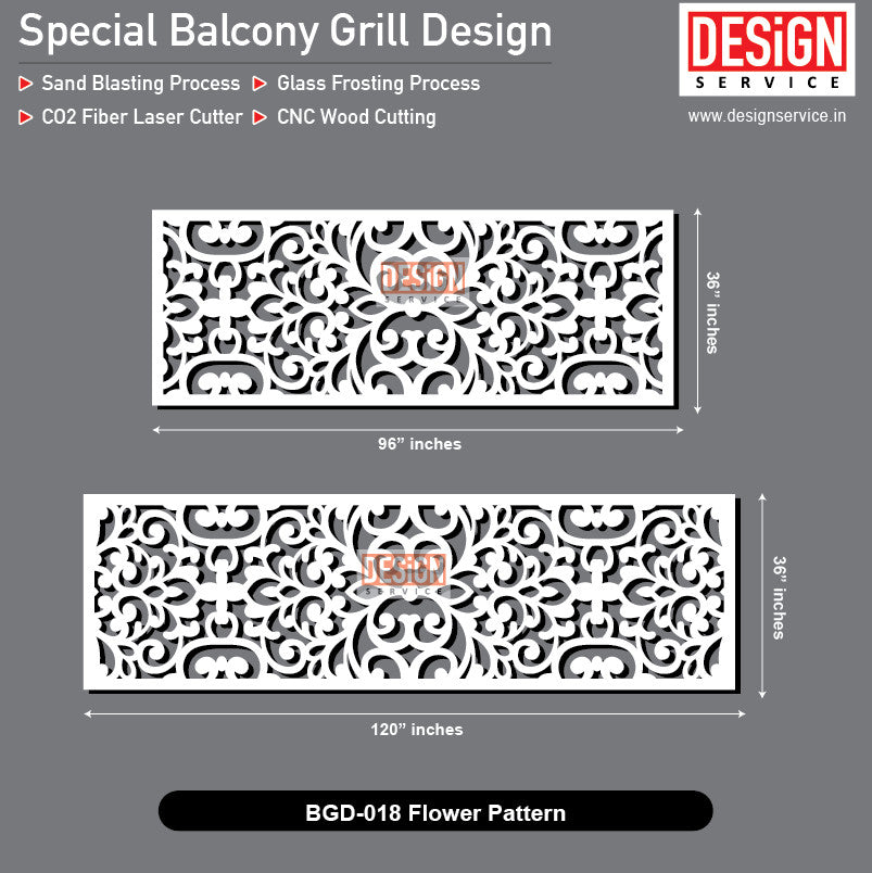 Flower Pattern - Balcony Grill Design