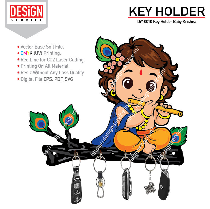 DiY Art Key Holder Baby Krishna