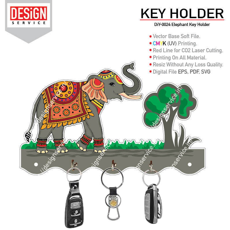 DiY Art Elephant Key Holder