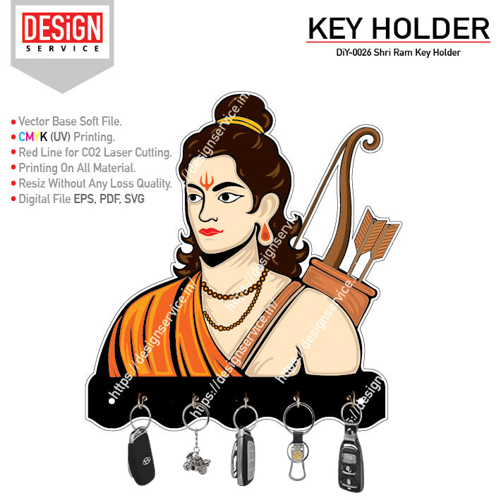 DiY Art Shri Ram Key Holder