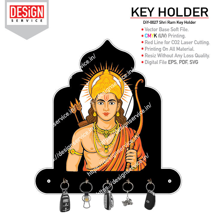 DiY Art Shri Ram Key Holder
