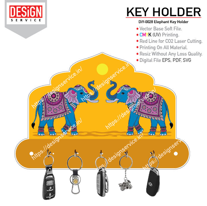 DiY Art Elephant Key Holder