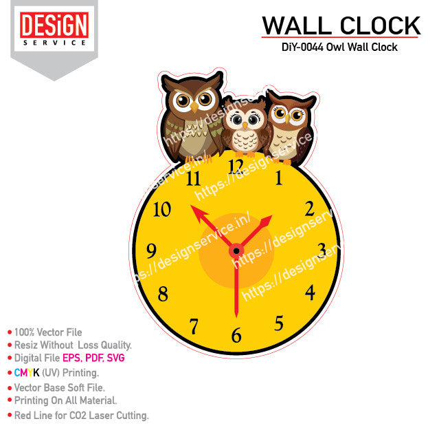 DiY Art Owl Wall Clock
