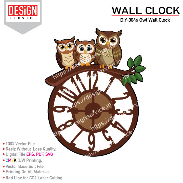 DiY Art Owl Wall Clock