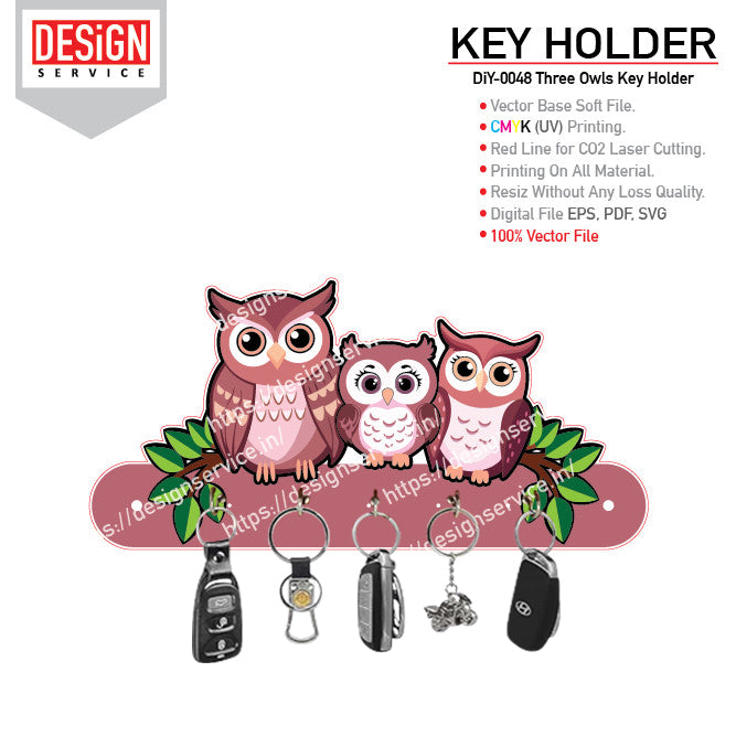 DiY Art Owls Key Holder