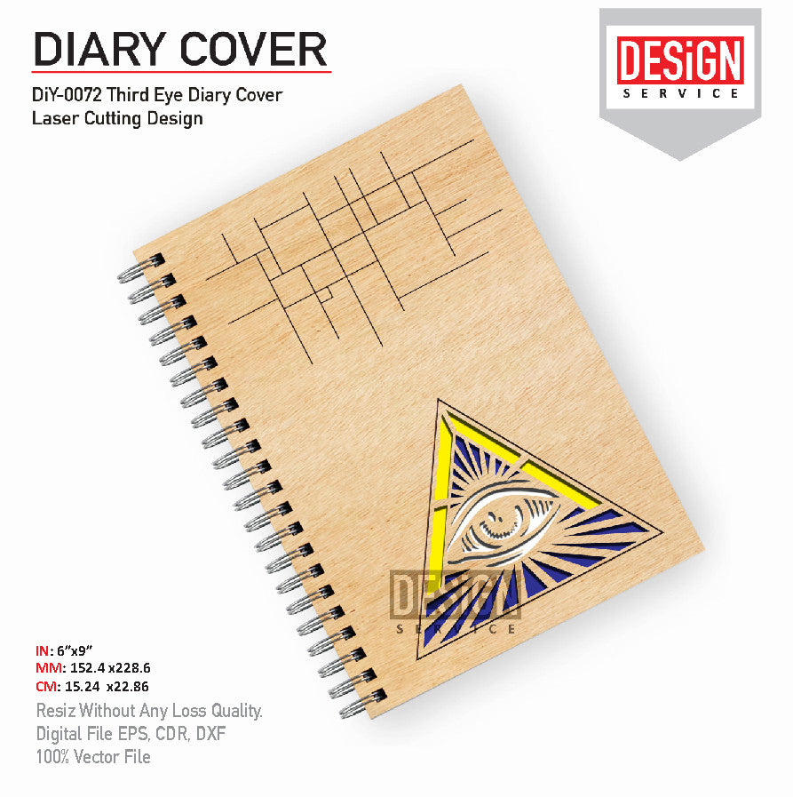 DiY Art Third Eye Diary Cover Laser Cutting Design