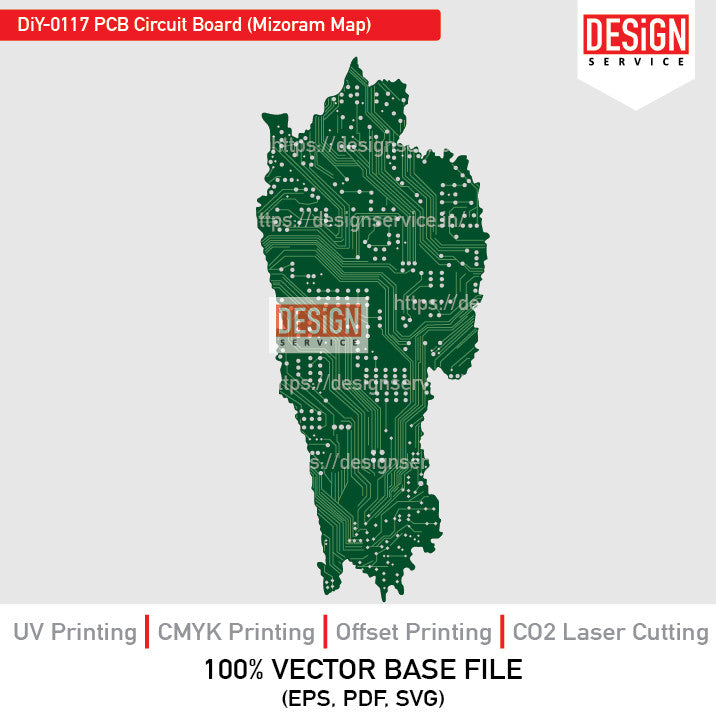 PCB Circuit Board (Mizoram Map) DiY Art