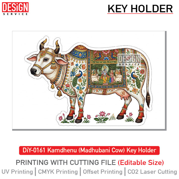 DiY Art Kamdhenu (Madhubani Cow) Key Holder