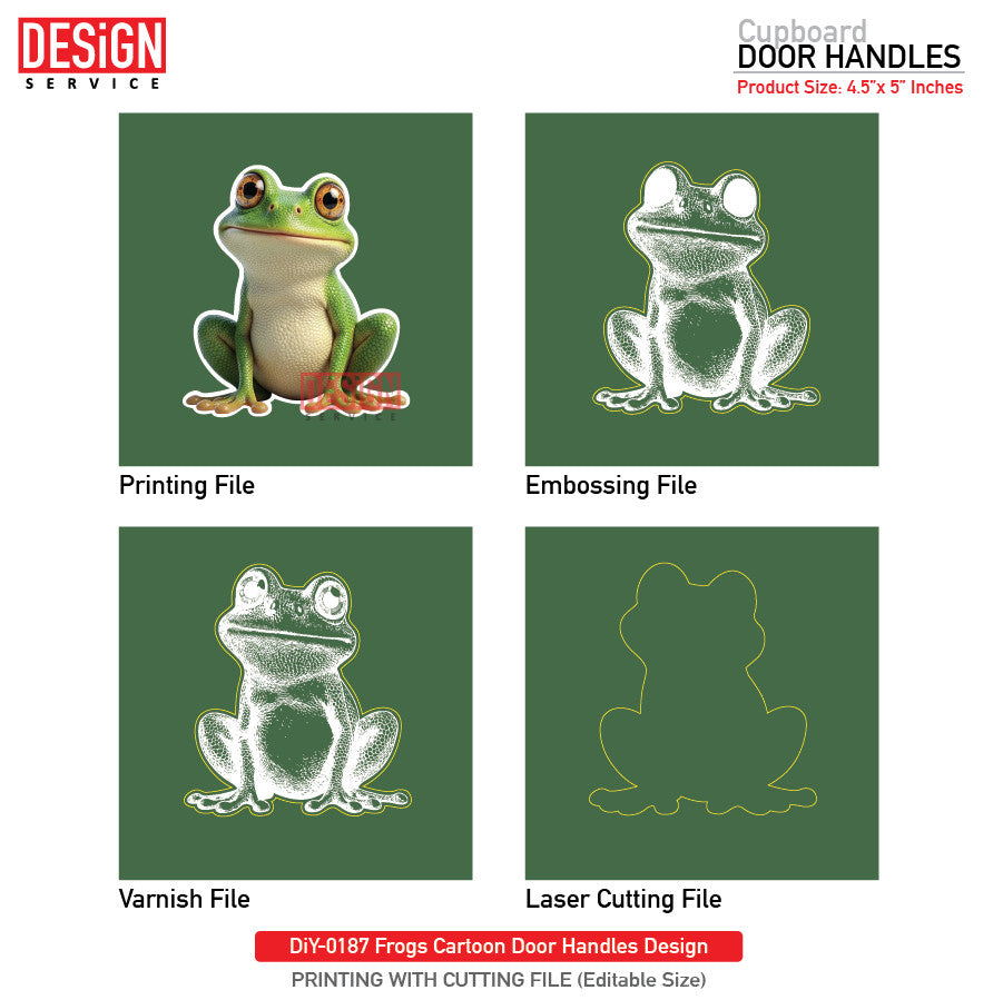 DiY Art Frogs Cartoon Door Handles Design