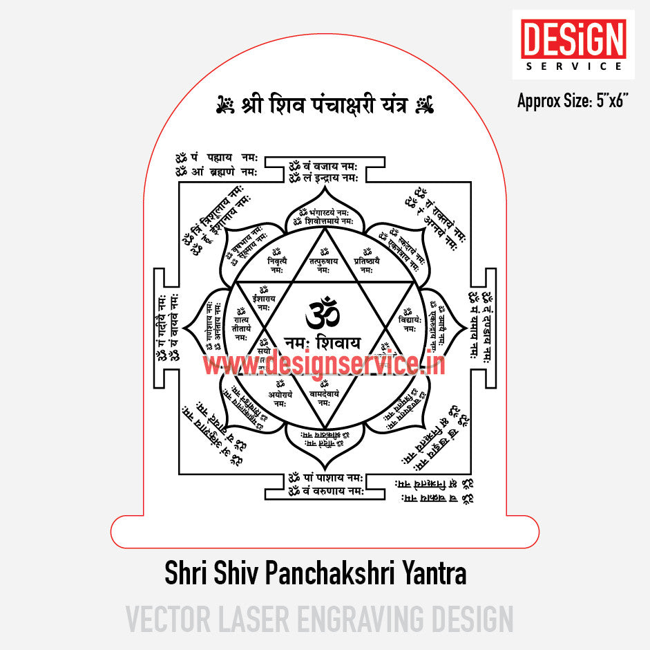 Shri Shiv Panchakshri Yantra Engraving Design