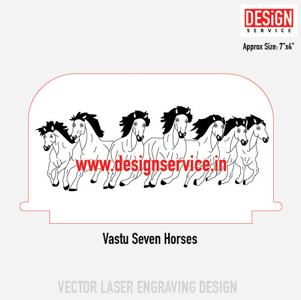 Vastu Seven Horses Engraving Design