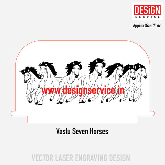 Vastu Seven Horses Engraving Design