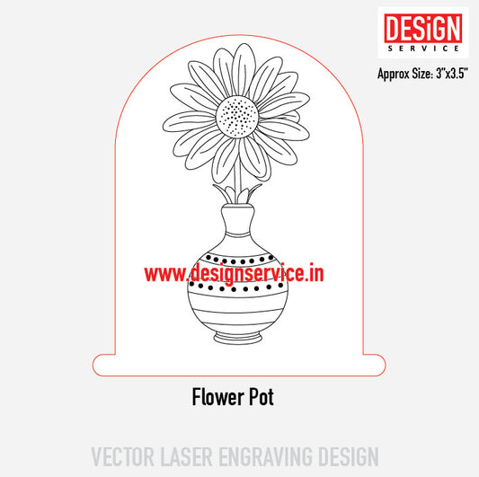 Flower Pot Engraving Design