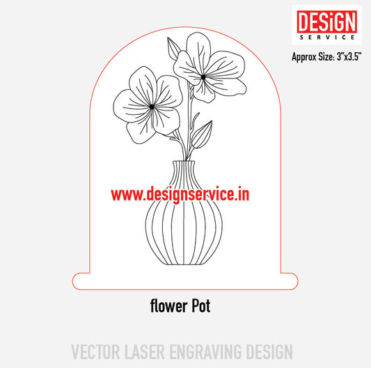 Flower Pot Engraving Design
