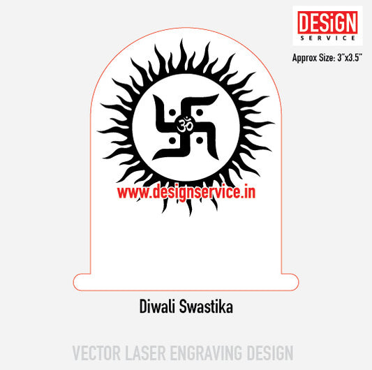 Diwali Swastika Engraving Design